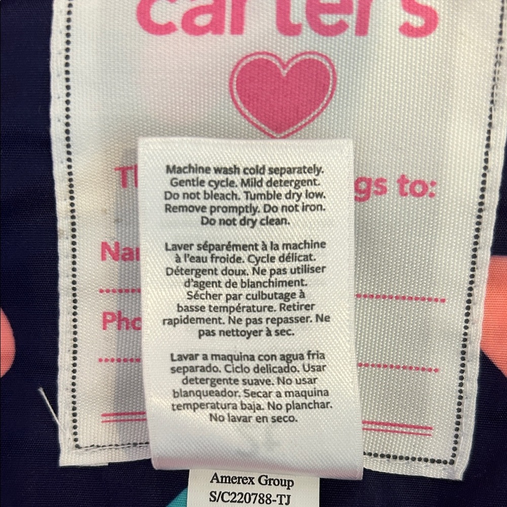 Carter’s Heart Patterned Kids Rain Jacket - Picture 4 of 6